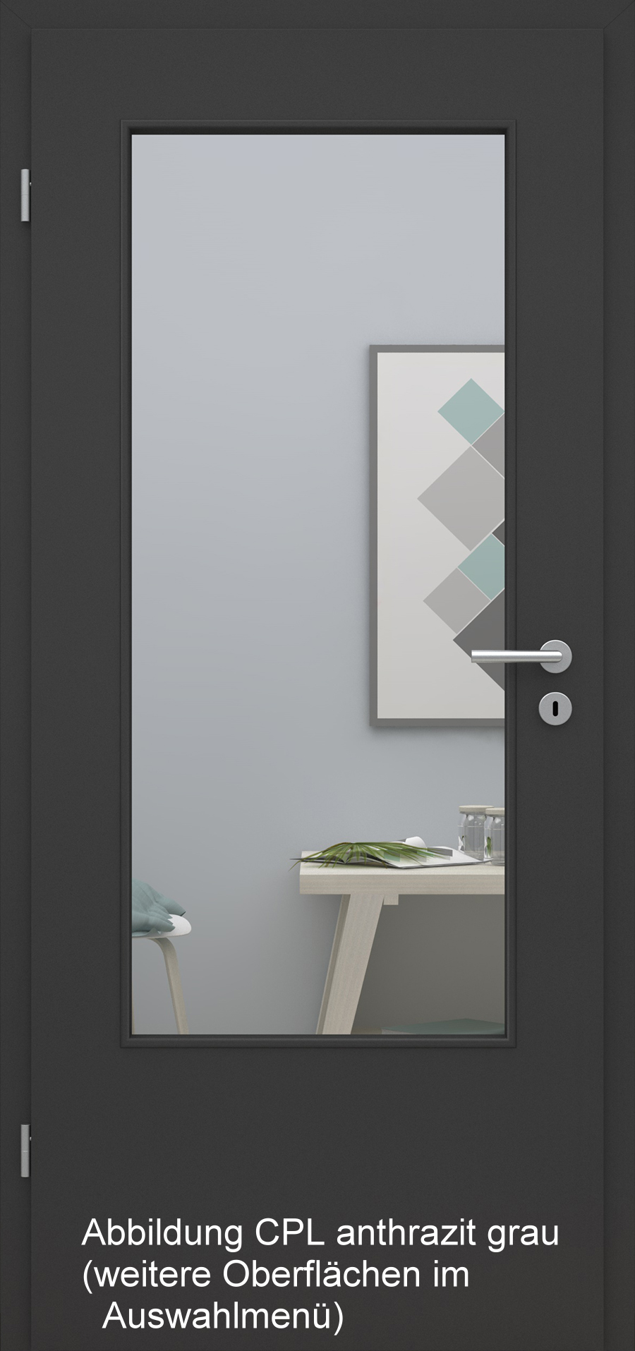 Tür Designkante mit Lichtausschnitt DIN