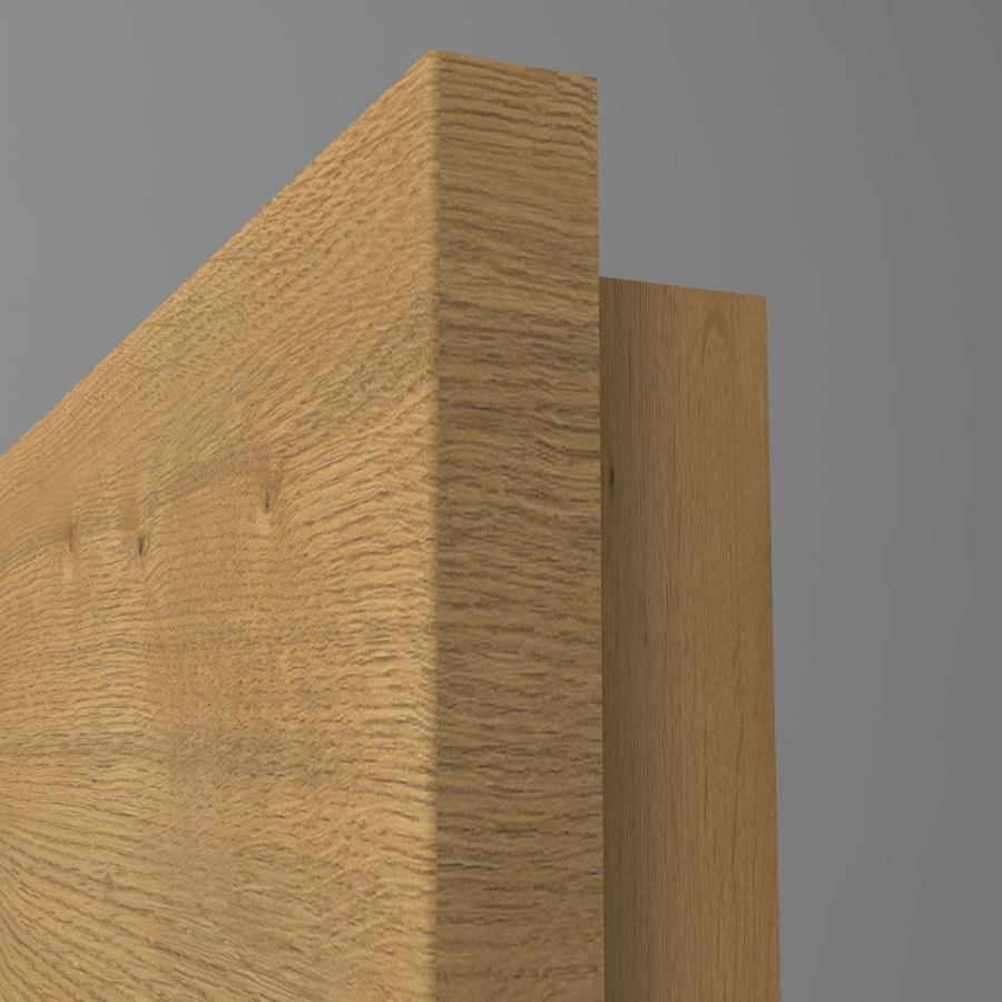 Tür CPL Natural Touch Fachwerk Eiche Honig quer