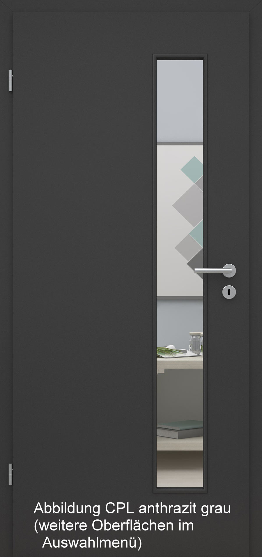 Tür Designkante mit Lichtausschnitt LA008/DS