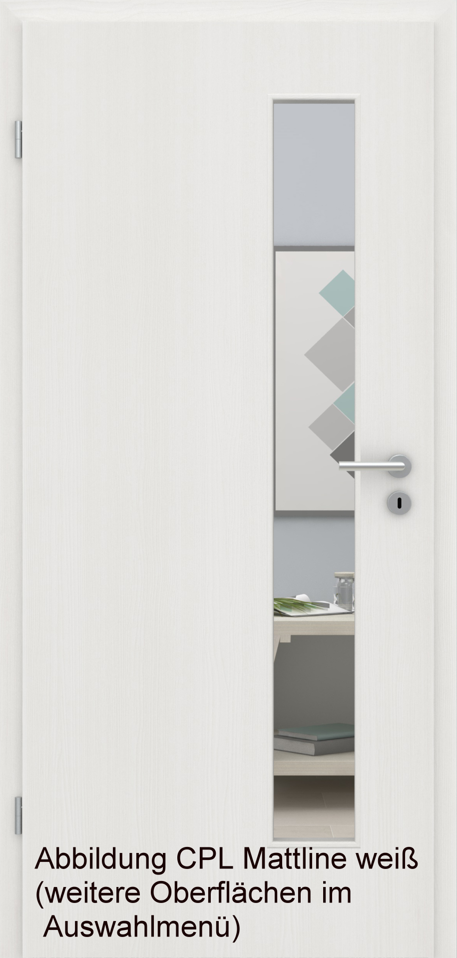Tür Designkante mit Lichtausschnitt LA008/DS
