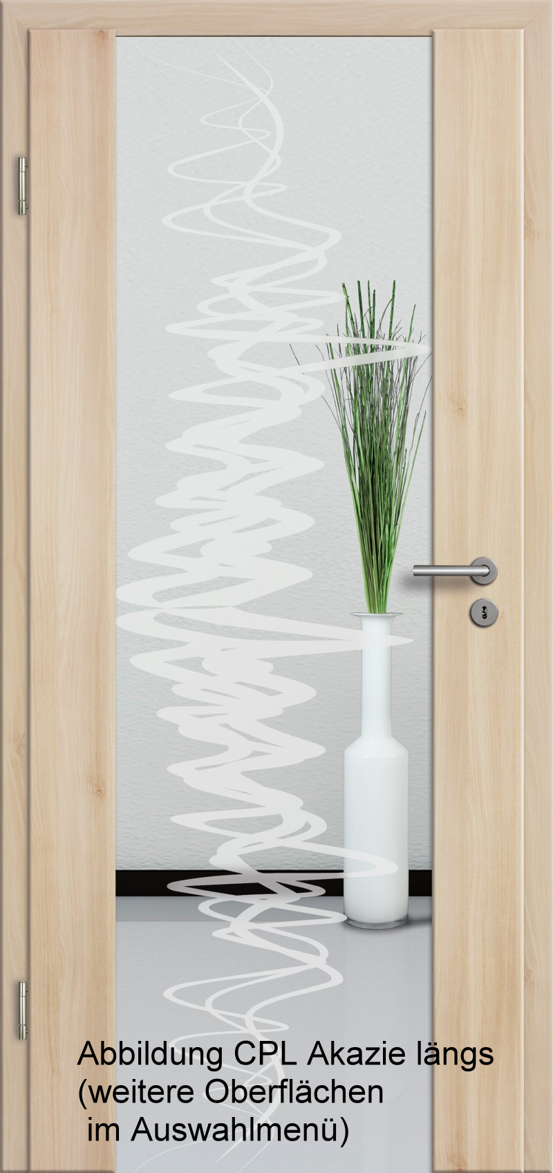Holzglastür mit Glasmotiv Sand 37