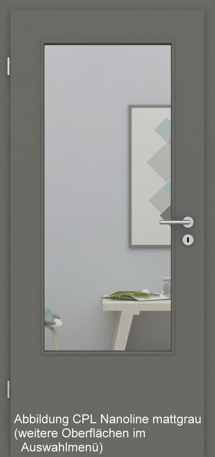 Tür Designkante mit Lichtausschnitt DIN