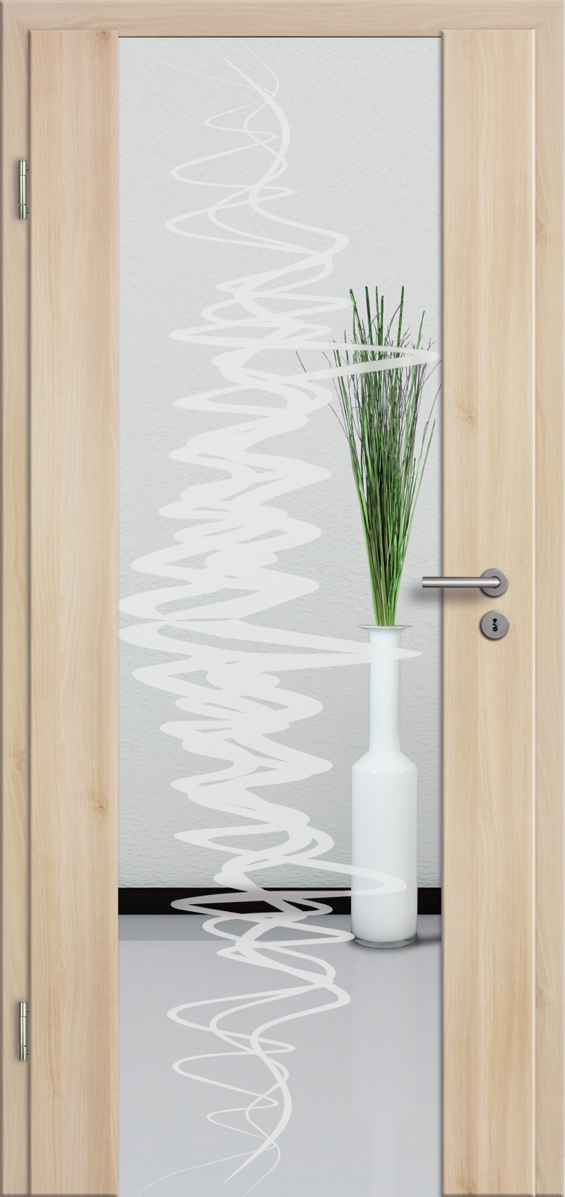 Holzglastür mit Glasmotiv Sand 37