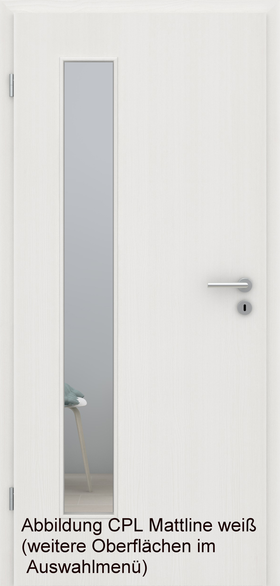 Tür Designkante mit Lichtausschnitt LA008/BS