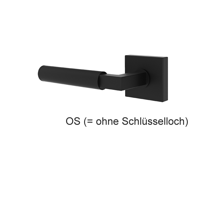 Türgriff CANARO mattschwarz mit eckigen Rosetten