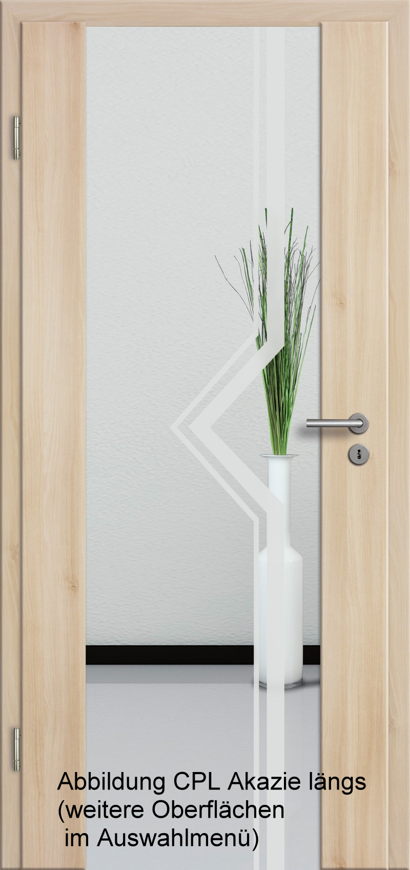 Holzglastür mit Glasmotiv Sand 10