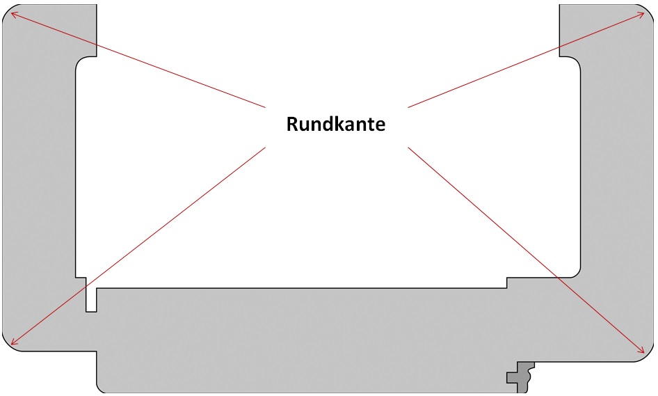 Zarge Rundkante für Wohnungseingangstüren, Ganzglastüren + Holzglastüren