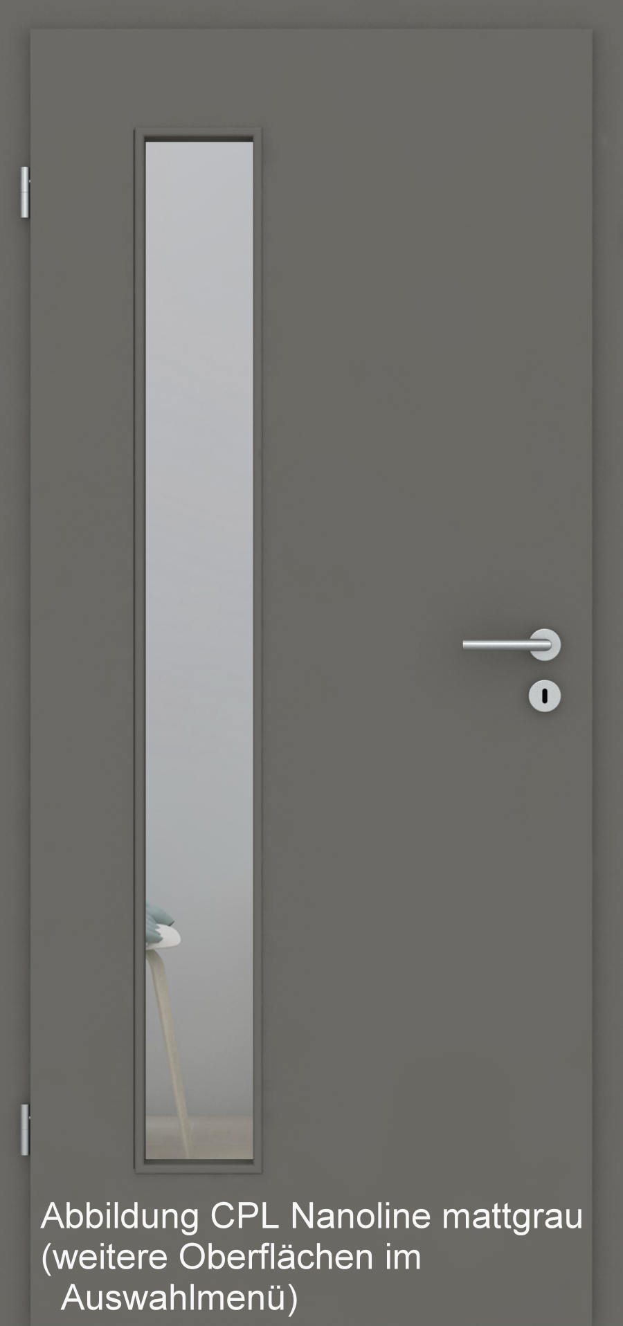 Tür Designkante mit Lichtausschnitt LA008/BS