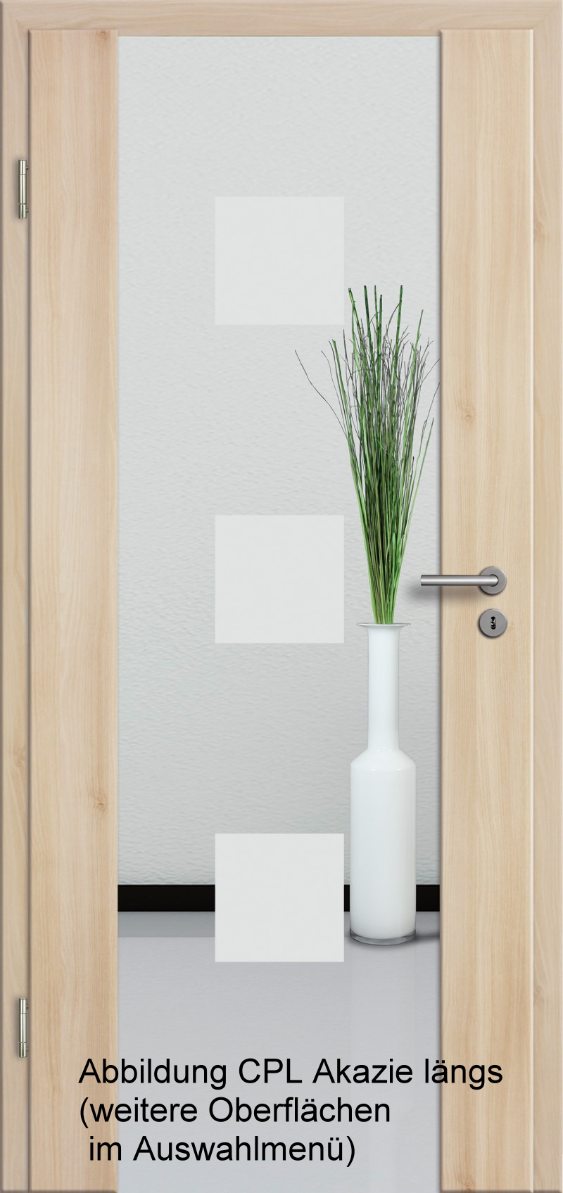 Holzglastür mit Glasmotiv Sand 1