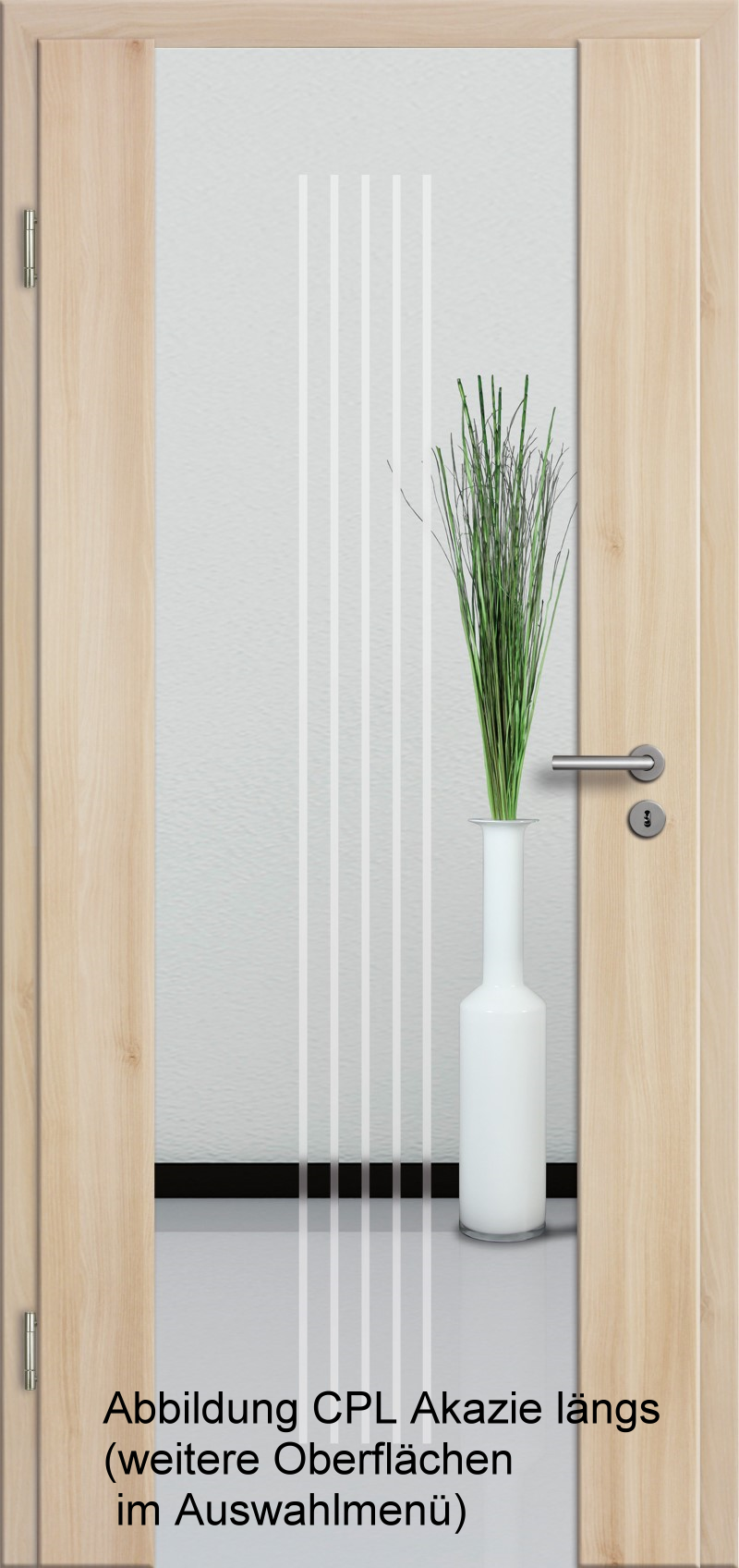 Holzglastür mit Glasmotiv Sand 3