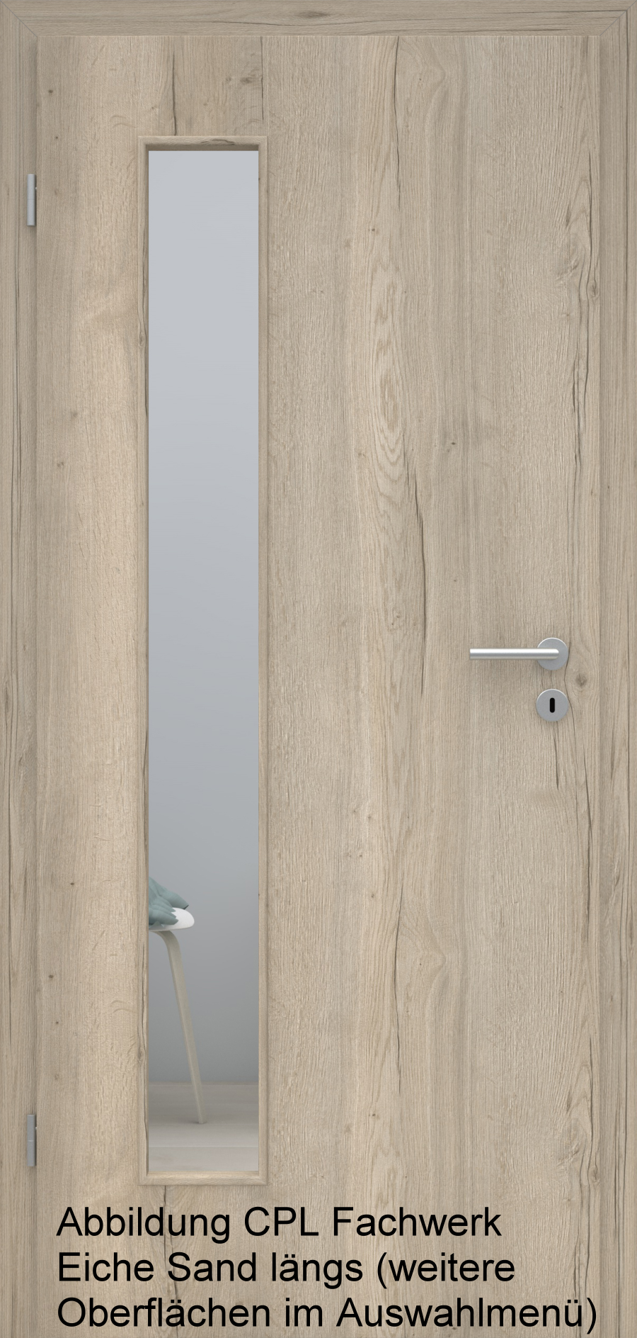Tür Designkante mit Lichtausschnitt LA008/BS